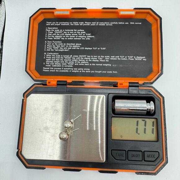 Vintage Sterling Silver 925 Ball Sphere Stud Earrings Patina Acid Tested 8 mm - Picture 12 of 12